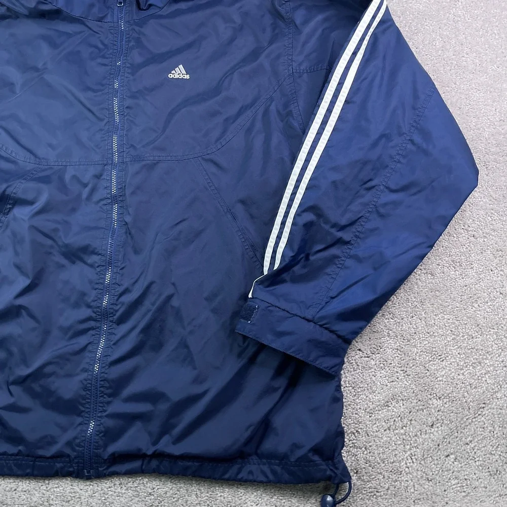 Vintage Adidas Track Jacket Mens 2XL XXL‎ Blue Mesh Lined Windbreaker Vented Y2K